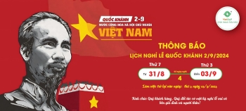 THÔNG BÁO LỊCH NGHỈ LỄ QUỐC KHÁNH 2/9/2024